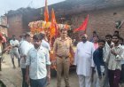 आयोजन : देवरनियां में बारिश के बीच धूमधाम से निकली शोभायात्रा