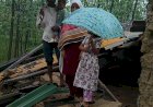 ईंट गिरते ही खतरा भांप गई महिला, भरभराकर गिरा मकान
