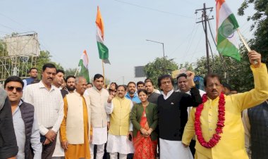 एकता पद यात्रा में देशभक्ति का जज़्बा