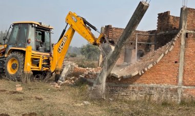 सीबीगंज में चला बीडीए का बुलडोजर