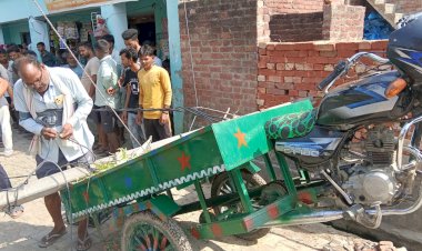 शाही के अमौर में बेकाबू 'छोटा हाथी' ने बिजली पोल को मारी टक्कर, दो महिलाएं घायल, आपूर्ति ठप