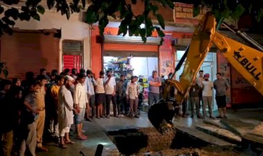 तेज बहाव में नाले में बहा अज्ञात व्यक्ति