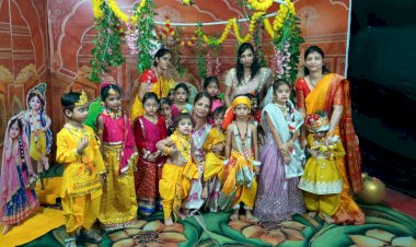 ब्रज उत्सव में बच्चों ने सीखे गौ सेवा के संस्कार