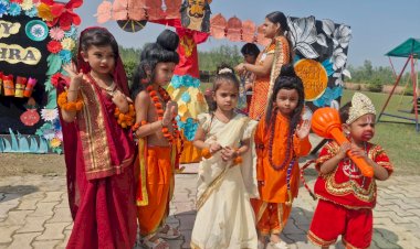 उड़ान ग्लोबल स्कूल में धूमधाम से मना दशहरा, बच्चों ने मोहा मन